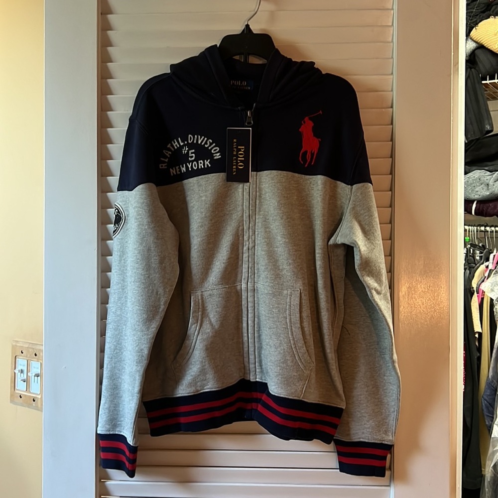 Polo by Ralph Lauren Boys Large Logo Zip Hoodie. Size L (14-16) New with tags.
